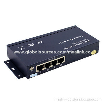 1 to 4 VGA Extender, 100/200/300m Optional, Receiver with Easy Knobs, Can Adjust Brightness